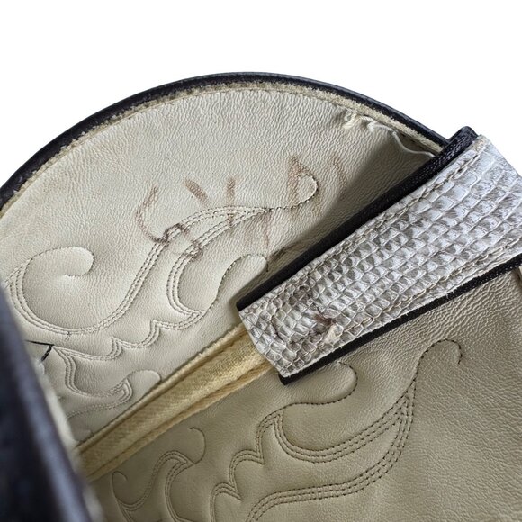 Capezio Womens Ivory and Brown Python & Leather Western Boots Size 5.5M Cowgirl - Picture 12 of 12